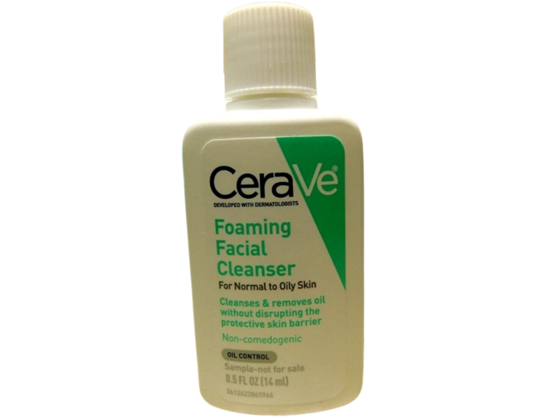 CeraVe Foaming Facial Cleanser, For Normal To Oily Skin, 0.5 fl oz/14 mL