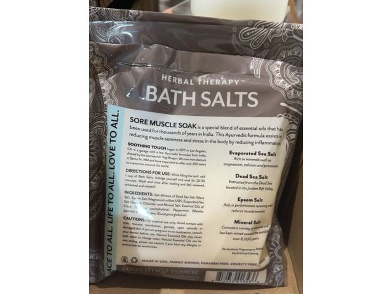 Soothing Touch Bath Salts, Sore Muscle Soak, Eucalyptus, Clove & Peppermint, 8 oz