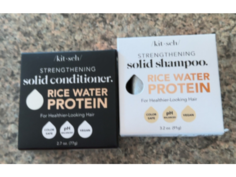 Kitsch Strengthening Solid Shampoo & Conditioner Set, Rice Water Protein