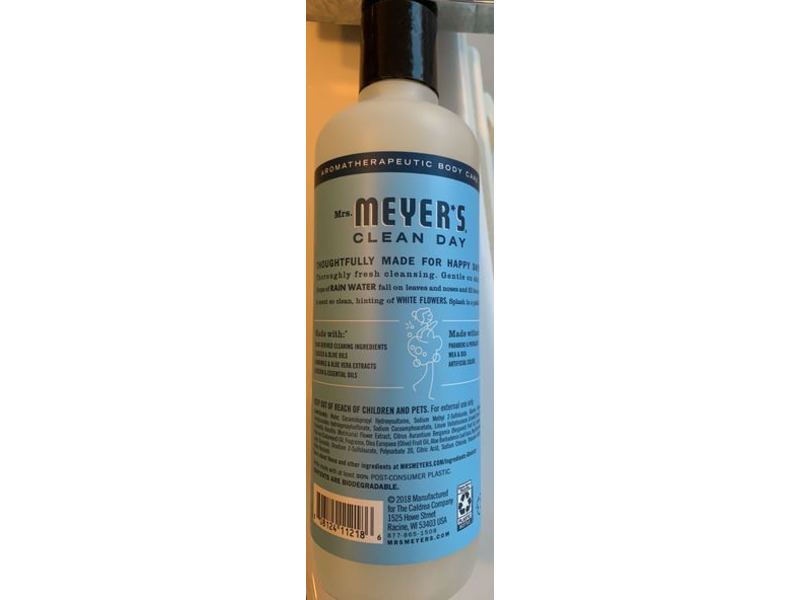 Mrs. Meyer's Clean Day Body Wash, Rainwater Scent, 16 fl oz/473 mL