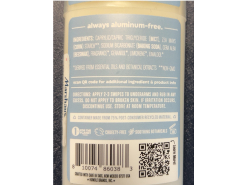 Humble Deodorant, Rosemary & Mint, 2.5 oz/70 g