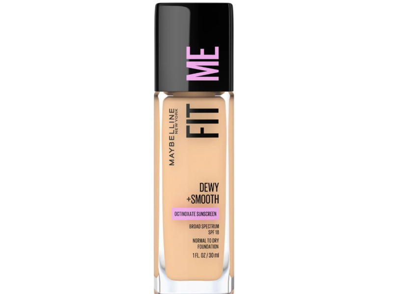 Maybelline New York Dewy + Smooth Fit Me Foundation, 118 Light Beige SPF 18, 1 fl oz/30 mL