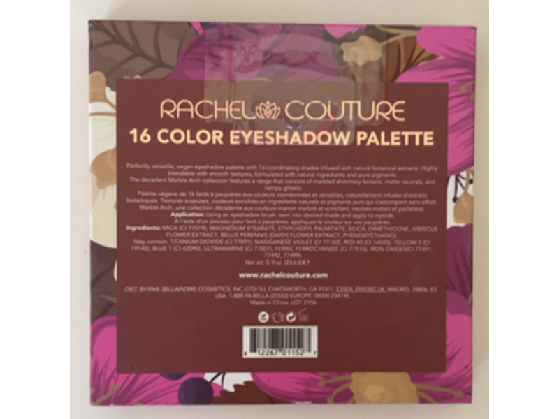 Rachel Couture Eyeshadow Palette, Marble Arch, 0.9 oz/25.6 g