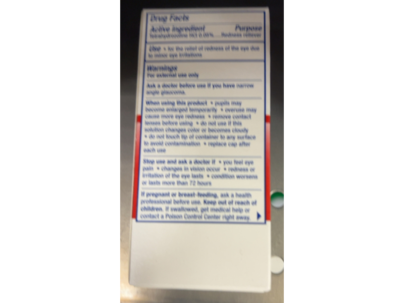 Visine Red Eye Comfort Redness Relief Eye Drops, 1/2 fl oz/15 mL