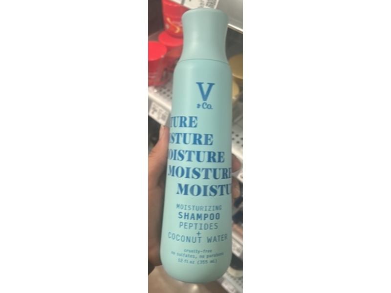 V&Co. Moisturizing Shampoo, Peptides + Coconut Water, 12 fl oz/355 mL