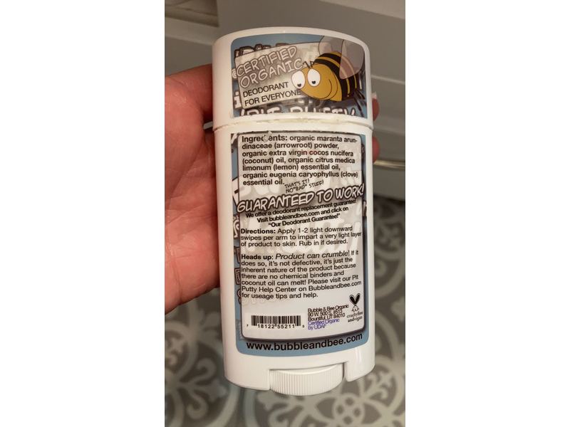 Bumble & Bee Organics Pit Putty Deodorant Stick, Lemon & Clove