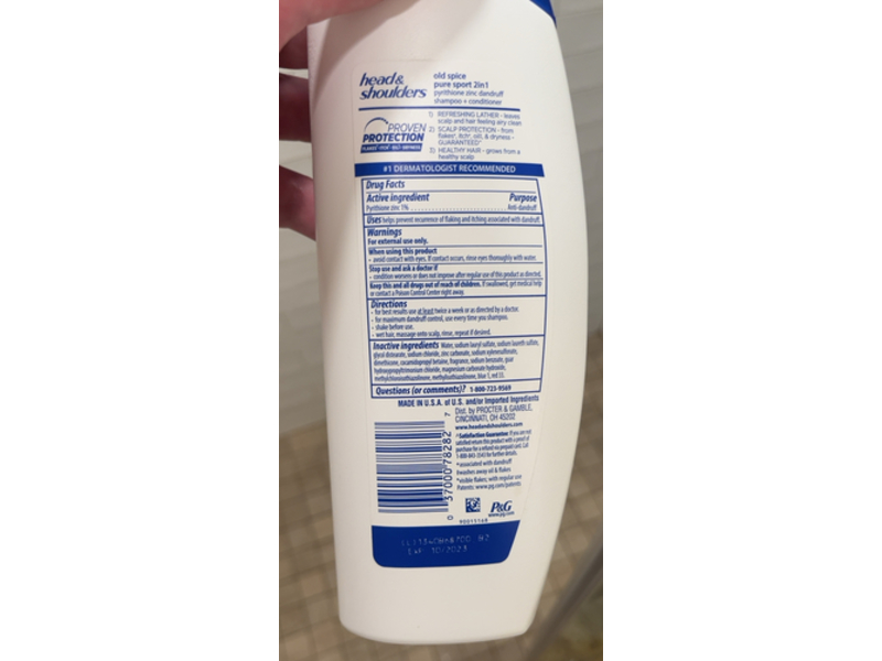 Head & Shoulders Men 2 In 1 Dandruff Shampoo + Conditioner, Old Spice, 12.8 fl oz/380 mL