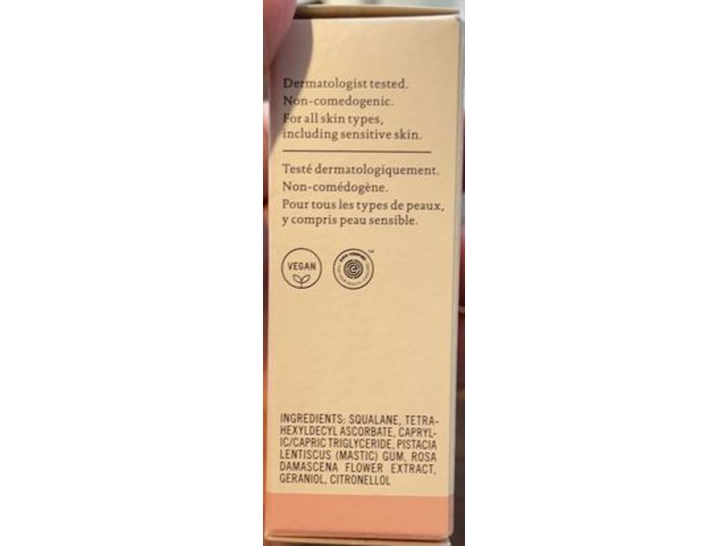 Biossance Serum, Squalane + Vitamin C Rose Oil, 0.4 fl oz/12 mL