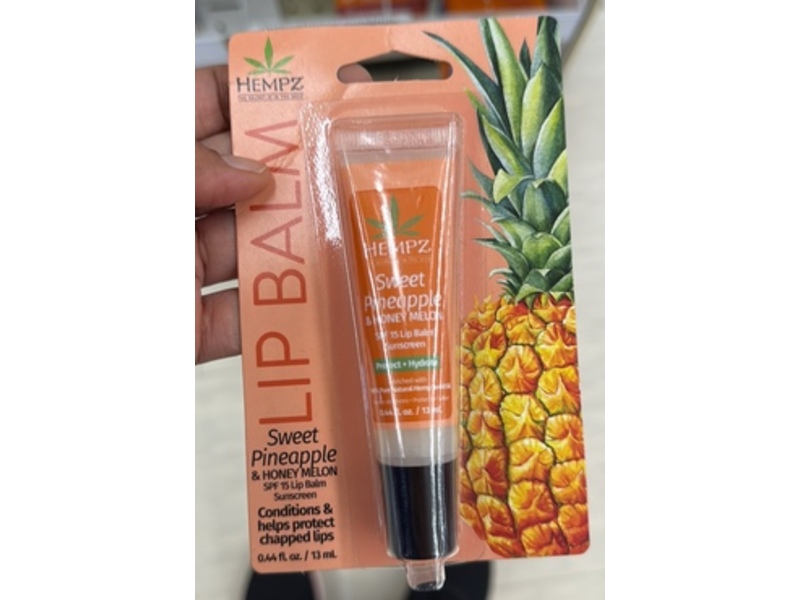 Hempz Lip Balm, Sweet Pineapple & Honey Melon, SPF 15, 0.44 fl oz/13 mL