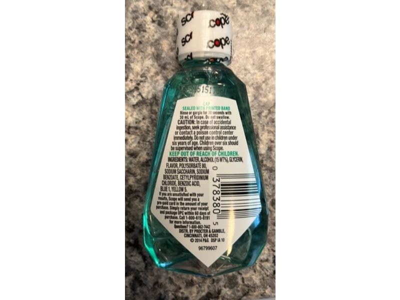 Scope Mouthwash, Original Mint, 1,2 fl oz/36 mL