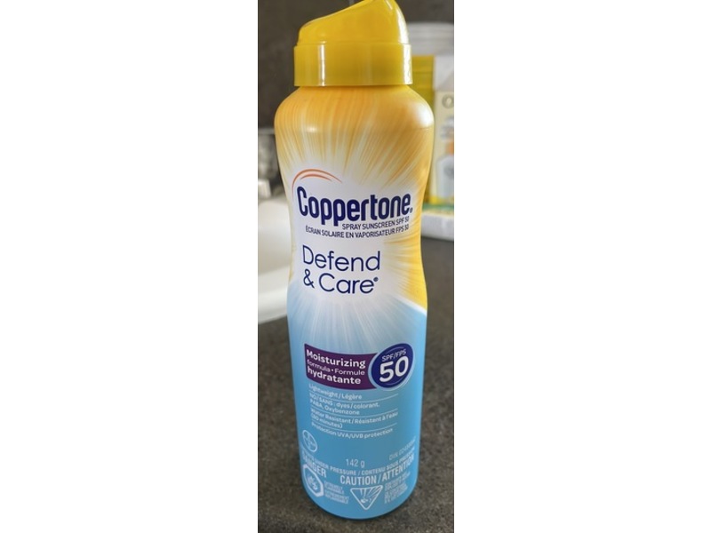 Coppertone Defend & Care Sunscreen Spray, SPF 50, 142 g