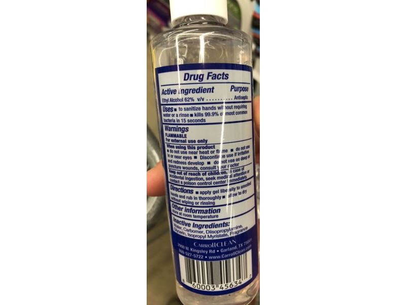 Carroll Clean Clean N Fresh Antibacterial Instant Hand Sanitizer, 8 fl oz/236 mL
