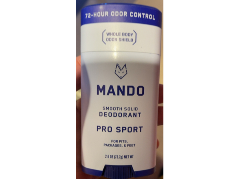 Mando Pro Sport Deodorant, Smooth Solid, 2.6 oz/73.7 g