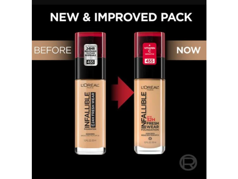 L’OrEal Paris Infallible 24H Fresh Wear Foundation, 500 Honey Bisque, SPF 25, 1.0 fl oz/30 mL