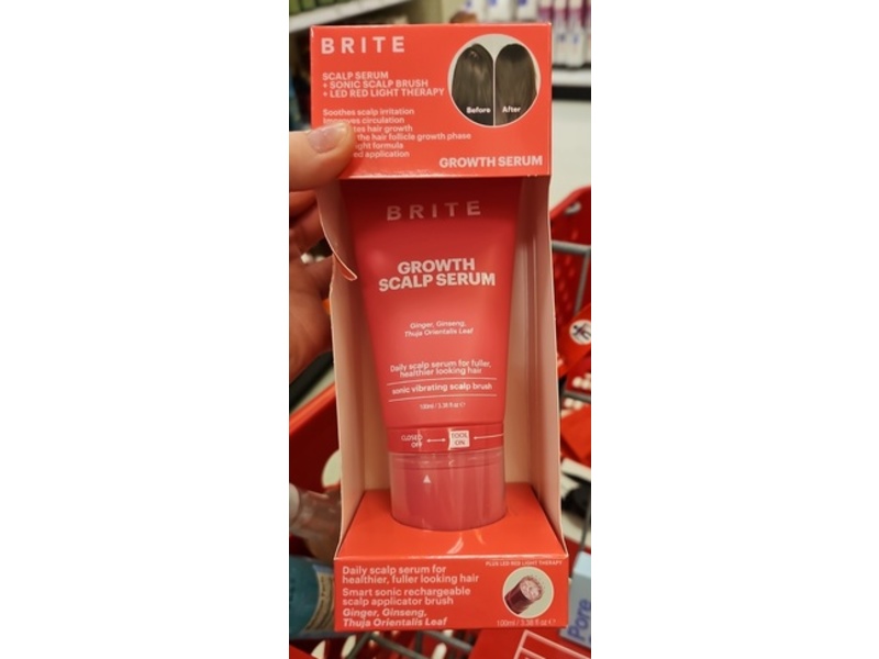 Brite Growth Scalp Serum, Ginger + Ginseng + Thuja Orientalis Leaf, 3.38 fl oz/100 mL