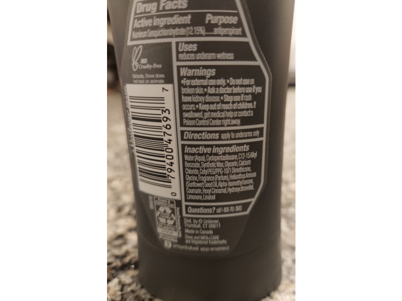 Dove Men + Care Ultimate Antiperspirant, Ocean Breeze, 2.6 oz/74 g, Pack Of 2