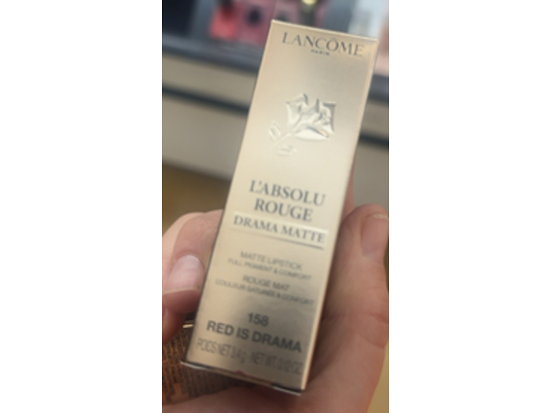 Lancome L'Absolu Rouge Drama Matte Lipstick, 158 Red Is Drama, 0.12 oz/3.4 g