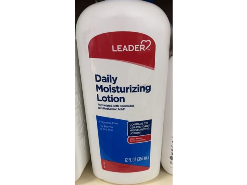 Leader Daily Moisturizing Lotion, Fragrance Free, 12 fl oz/355 mL