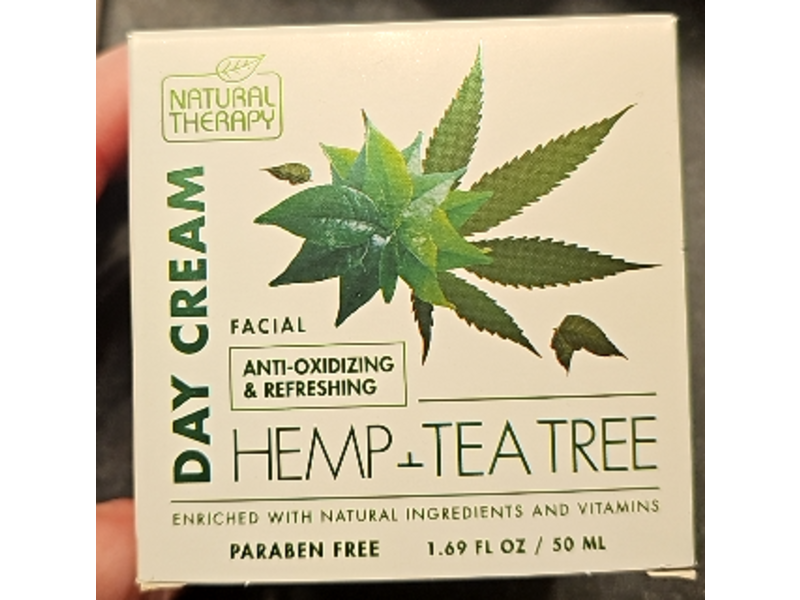 Natural Therapy Facial Anti - Oxidizing & Refreshing Day Cream, Hemp & Tea Tree, 1.69 fl oz/50 mL