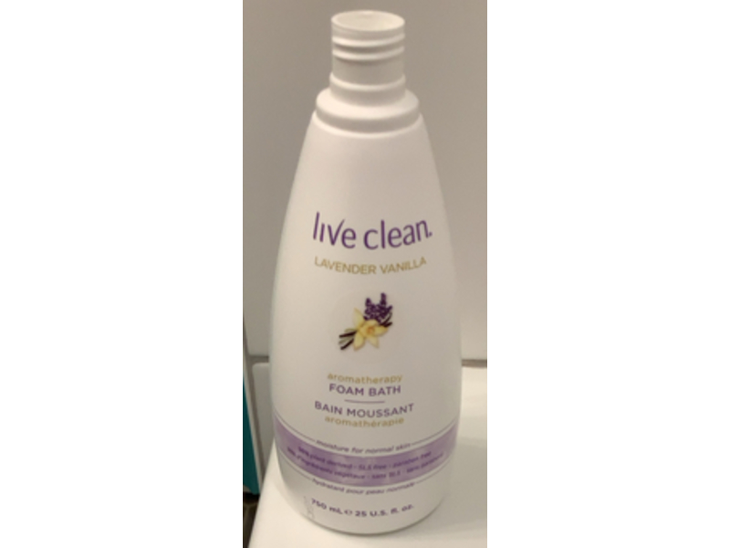 Live Clean Aromatherapy Foam Bath, Lavender Vanilla, 25 fl oz/750 mL