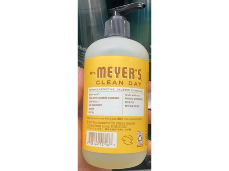 Mrs. Meyer's Clean Day Hand Soap, Honeycomb Scent, 12.5 fl oz/370 mL