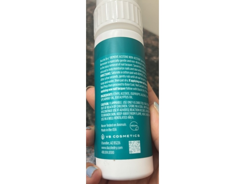 Dazzle Dry Lacquer Remover, Spearmint + Eucalyptus, 4 fl oz/120 mL