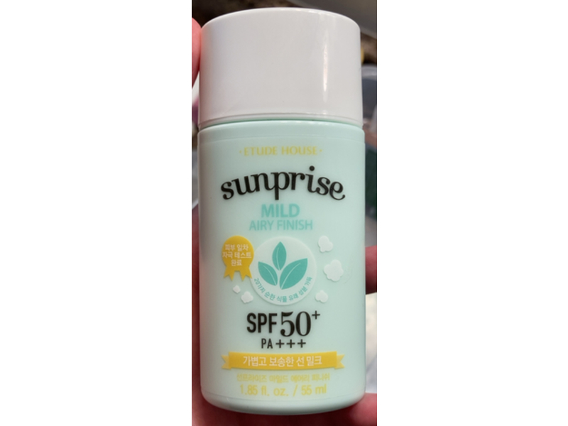 Etude House Sunprise Mild Airy Finish, SPF 50 + PA +++, 1.85 fl oz/55 mL