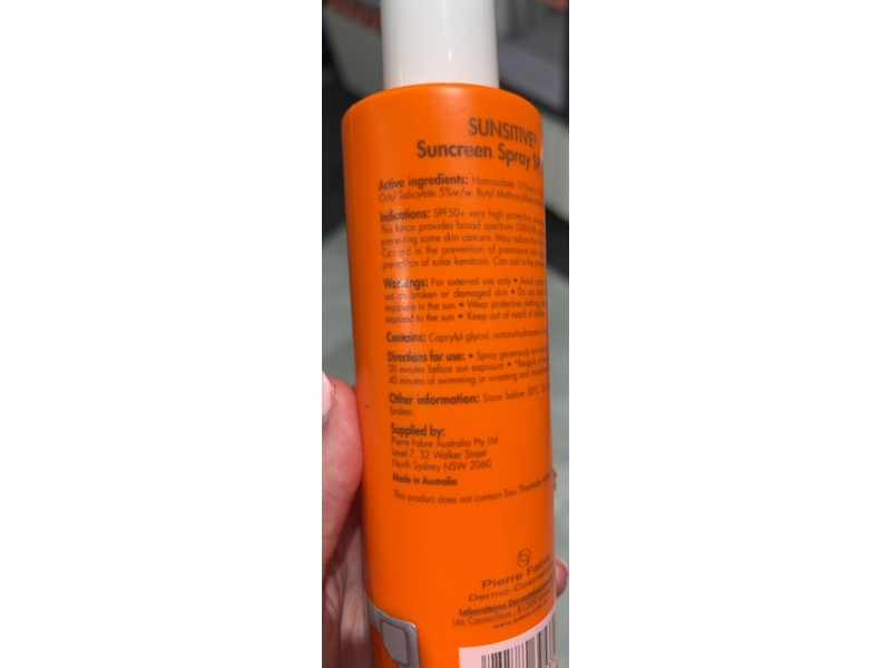 Avene Sunsitive Sunscreen Spray, SPF 50+, 200 mL