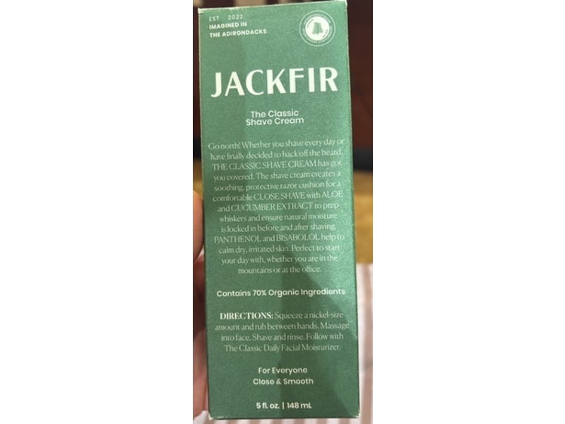 Jackfir The Classic Shave Cream, 5 fl oz/148 mL