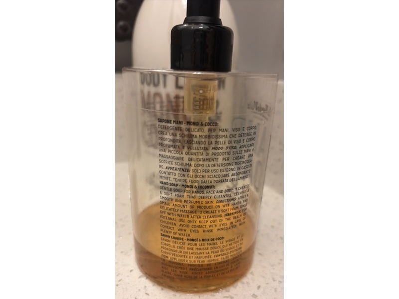 La Verde Vita Hand Soap, Monoi & Coconut, 16.91 fl oz/500 mL