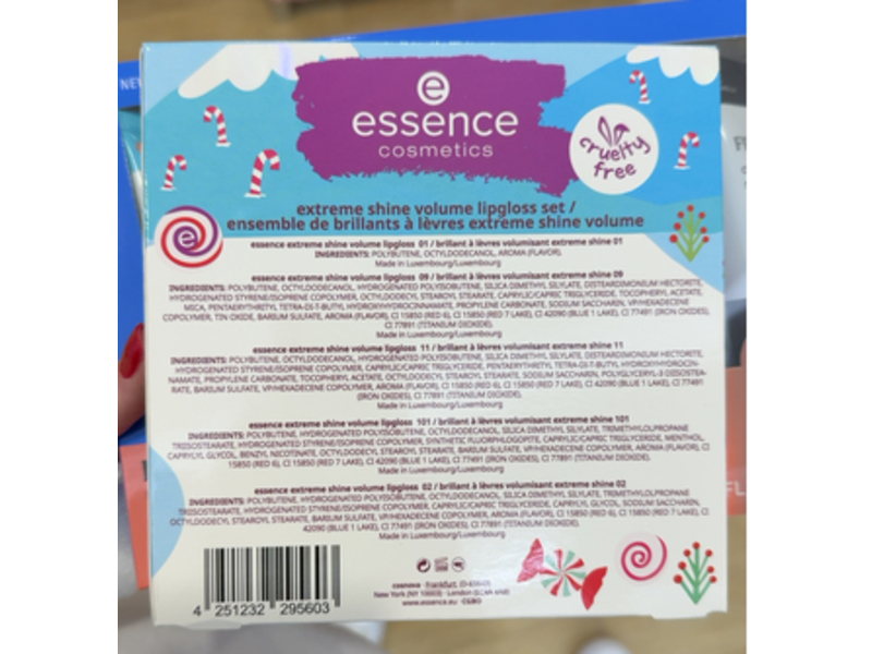 Essence Cosmetics Extreme Shine Volume Lipgloss Set, 01, 09, 11, 101, 02, 0.16 fl oz/5 mL