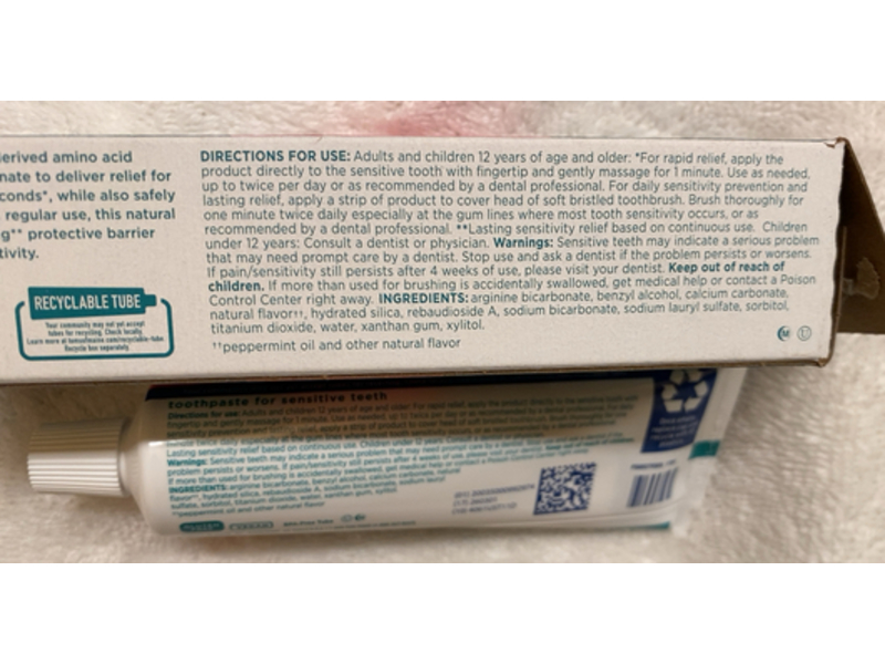 Tom's of Maine Sensitive + Whitening Toothpaste, Soothing Mint, 4.0oz/113 g