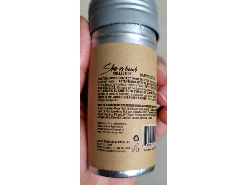 She Is Bomb Collection Hair Wax Stick, 2.7 oz/75 g