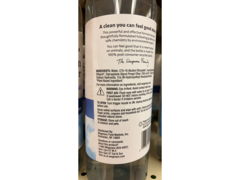 Wegmans Kitchen Cleaner, Free & Clear, 25 fl oz/739 mL