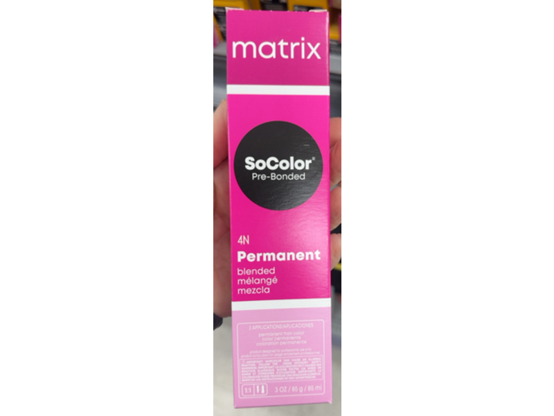 Matrix SoColor Pre-Bonded Permanent Hair Color, 4N Dark Brown, 2 Application, 3 oz/85 mL