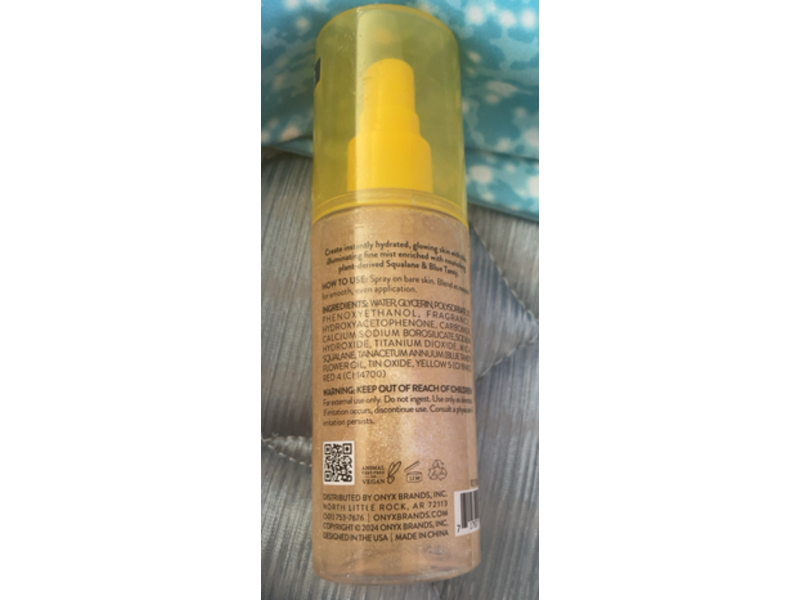 Onyx Professional Hydrating Body Shimmer Mist, Sandalwood Vanilla, 3.38 fl oz/100 mL