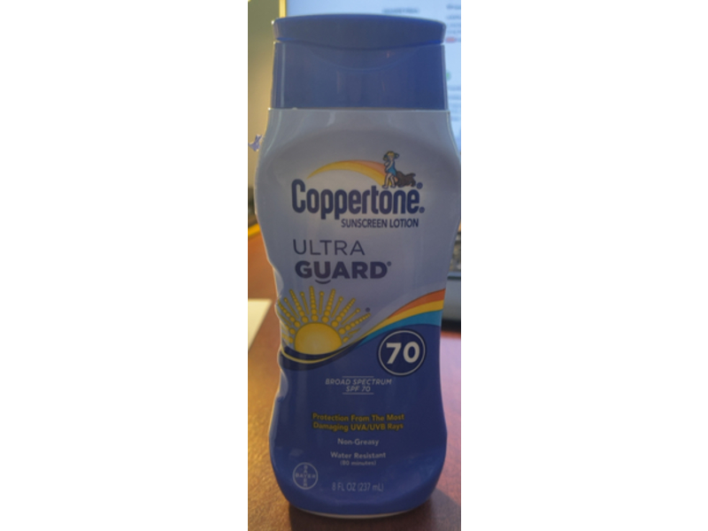 Coppertone Ultra Guard Sunscreen Lotion, SPF 70, 8 fl oz/237 mL