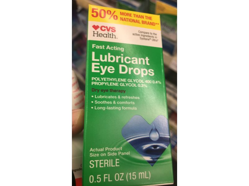 CVS Pharmacy Fasting Acting Lubricant Eye Drops, 0.5 fl oz/15 mL