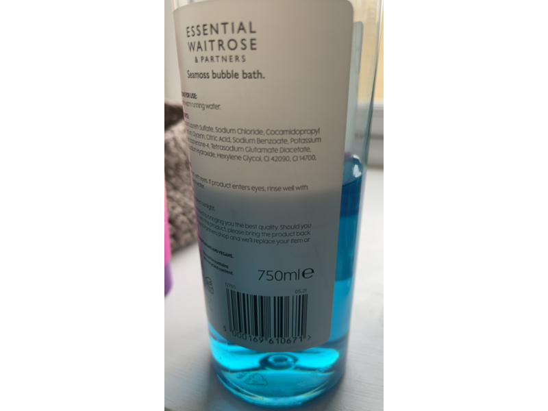 Essential Waitrose & Partners Bubble Bath, Seamoss, 750 mL