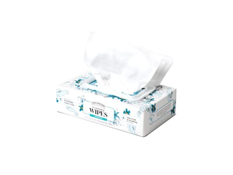 Poo~Pourri Flushable Wipes, Unscented, 50 Count