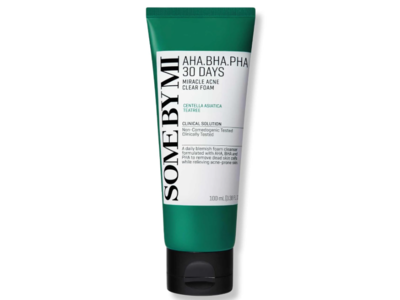 Some By MI AHA.BHA.PHA 30 Days Miracle Acne Clear Foam, Centella Asiatica Tea Tree, 3.38 fl oz/100 mL