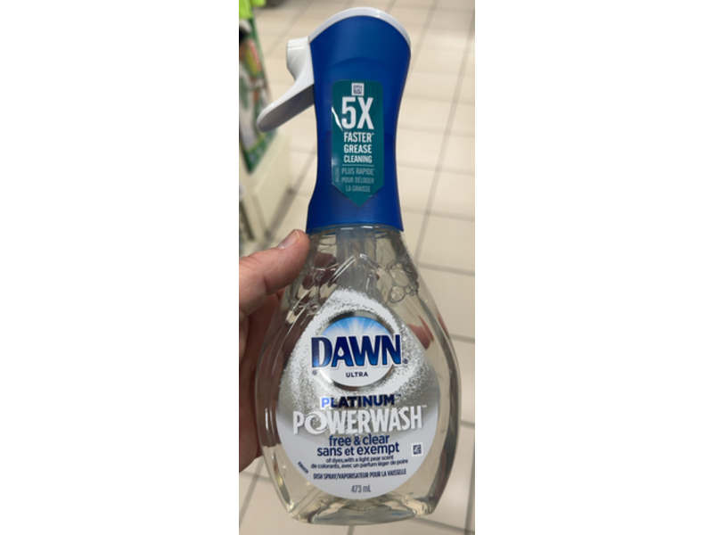 Dawn Ultra Platinum Powerwash Dish Spray, Free & Clear, 473 mL