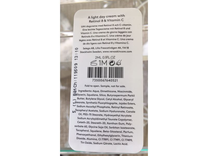Verso Daily Glow, Retinol 8 & Vitamin C, 0.1 fl oz/2 ml