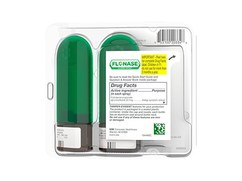 Flonase Allergy Relief Nasal Spray, 0.62 fl oz/18.2 mL, Pack Of 2