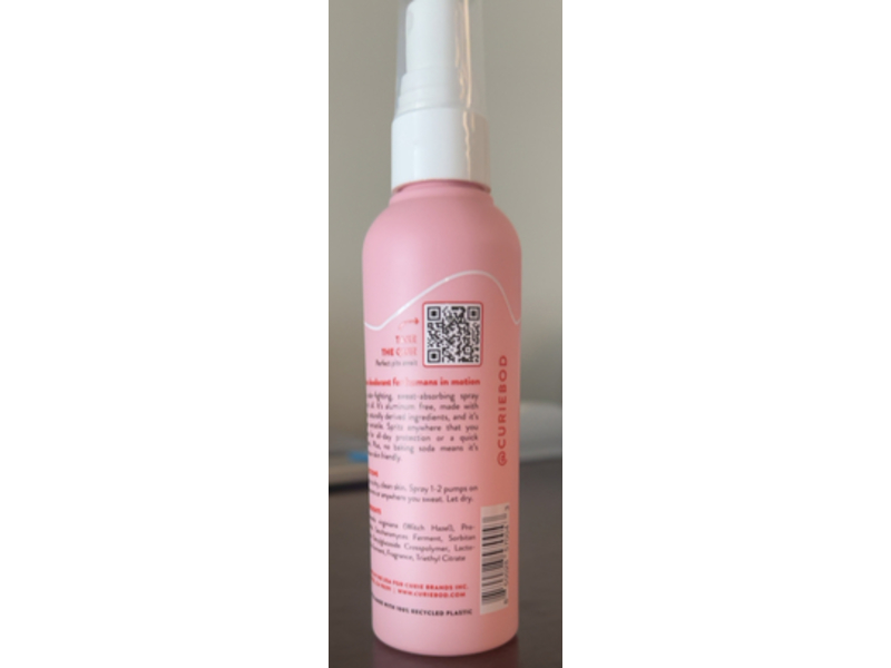 Curie Deodorant & Body Spray, Grapefruit Cassis, 3 oz/85 g, Pack Of 3