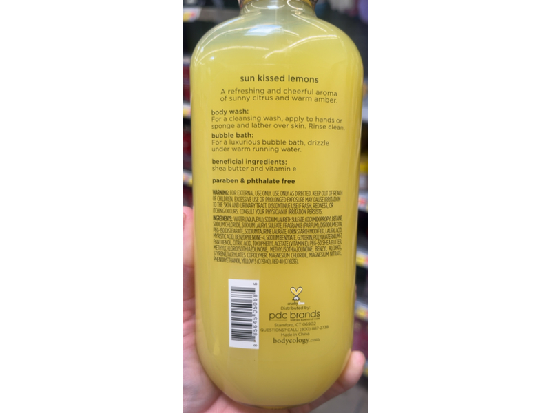Body Cology 2 in 1 Body Wash & Bubble Bath, Sun Kissed Lemons, 16 fl oz/473 mL