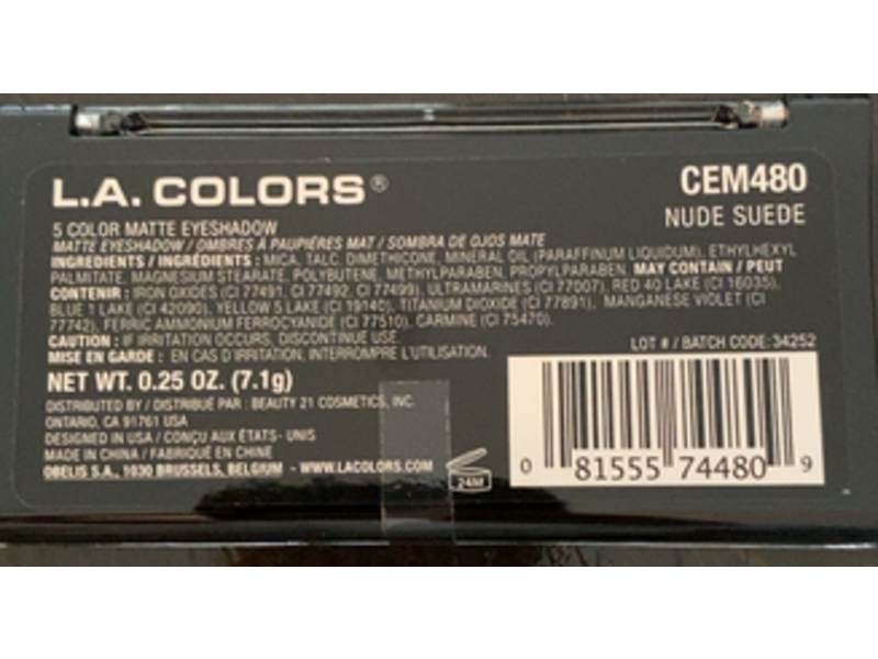 L.A. COLORS Matte Eyeshadow Palette, Nude Suede, 0.25 OZ/7.1 G
