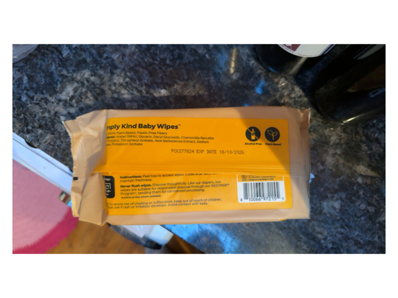 DYPER Simply Kind Baby Wipes, 60 Wipes