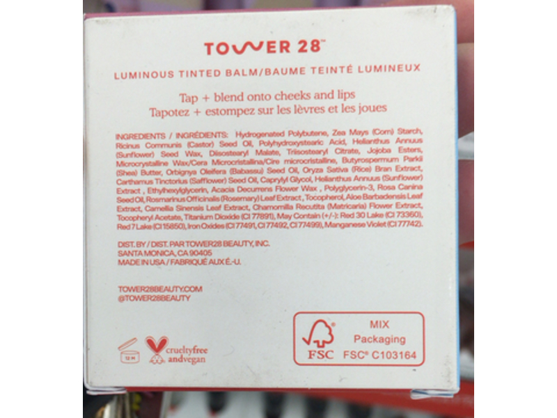 Tower 28 Please Luminous Tinted Balm, Office Hours, 0.16 oz/4.5 g