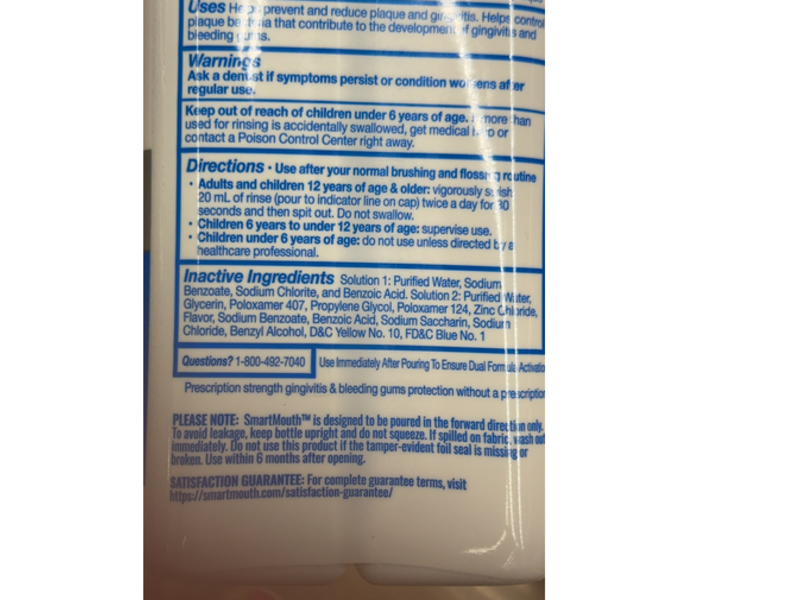 Smart Mouth Breath Rinse, Clean Mint, 16 fl oz/473 mL